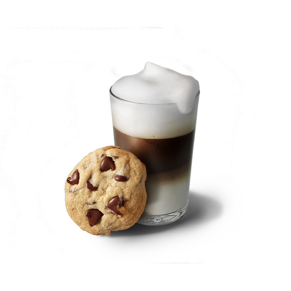 The tempting latte with the taste of chocolate cookies