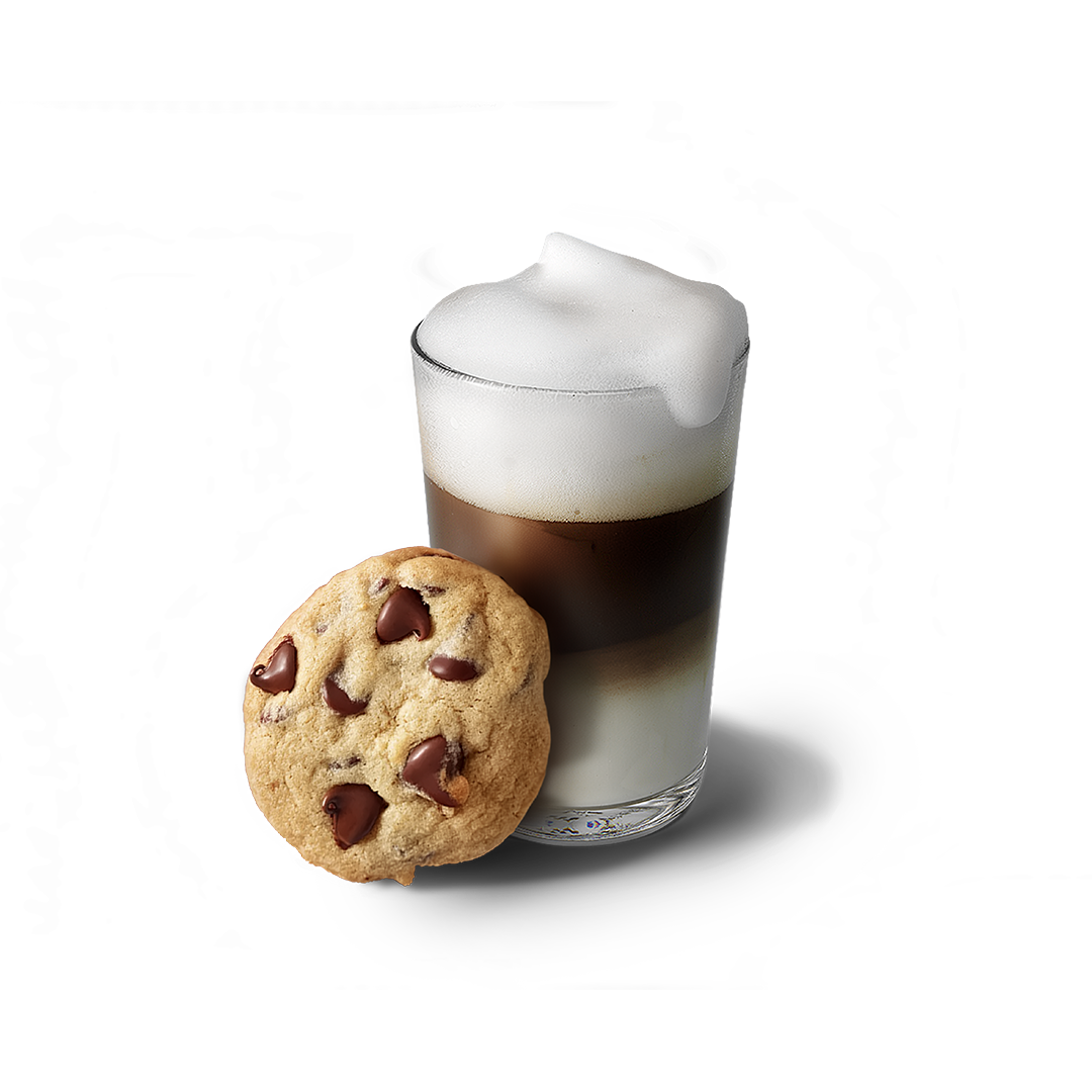 The tempting latte with the taste of chocolate cookies