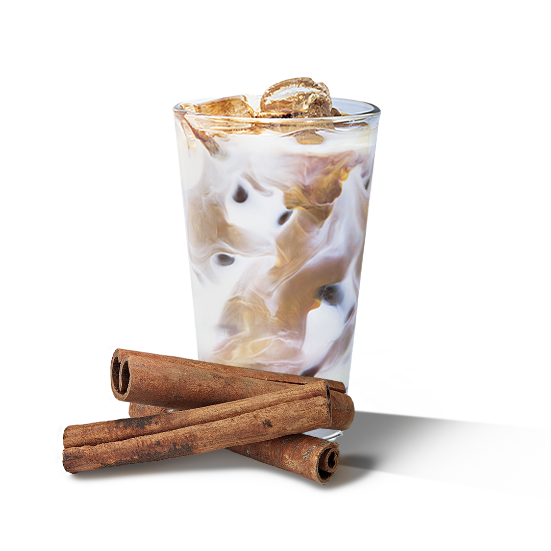 Creamy iced latte with tempting pumpkin spice flavor